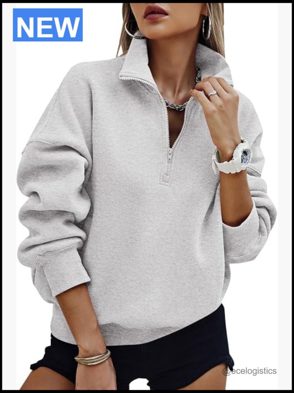 Quarter Zip Oversized Fleece Hoodie Pullover Y2K Fall Outfit Half Zip Sweatshirt